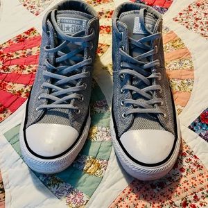 Converse Gray high top sneakers.  Only worn a couple of times, size 9 women’s